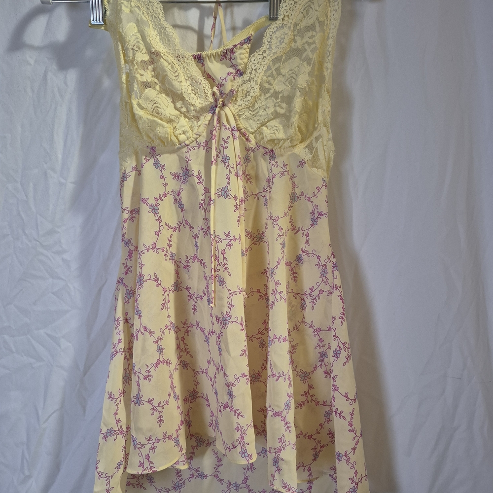 Vintage Cinema Etoile Purple and Yellow Chemise Intimates Sleepwear